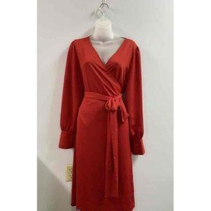 Halogen Red Wrap Dress - L